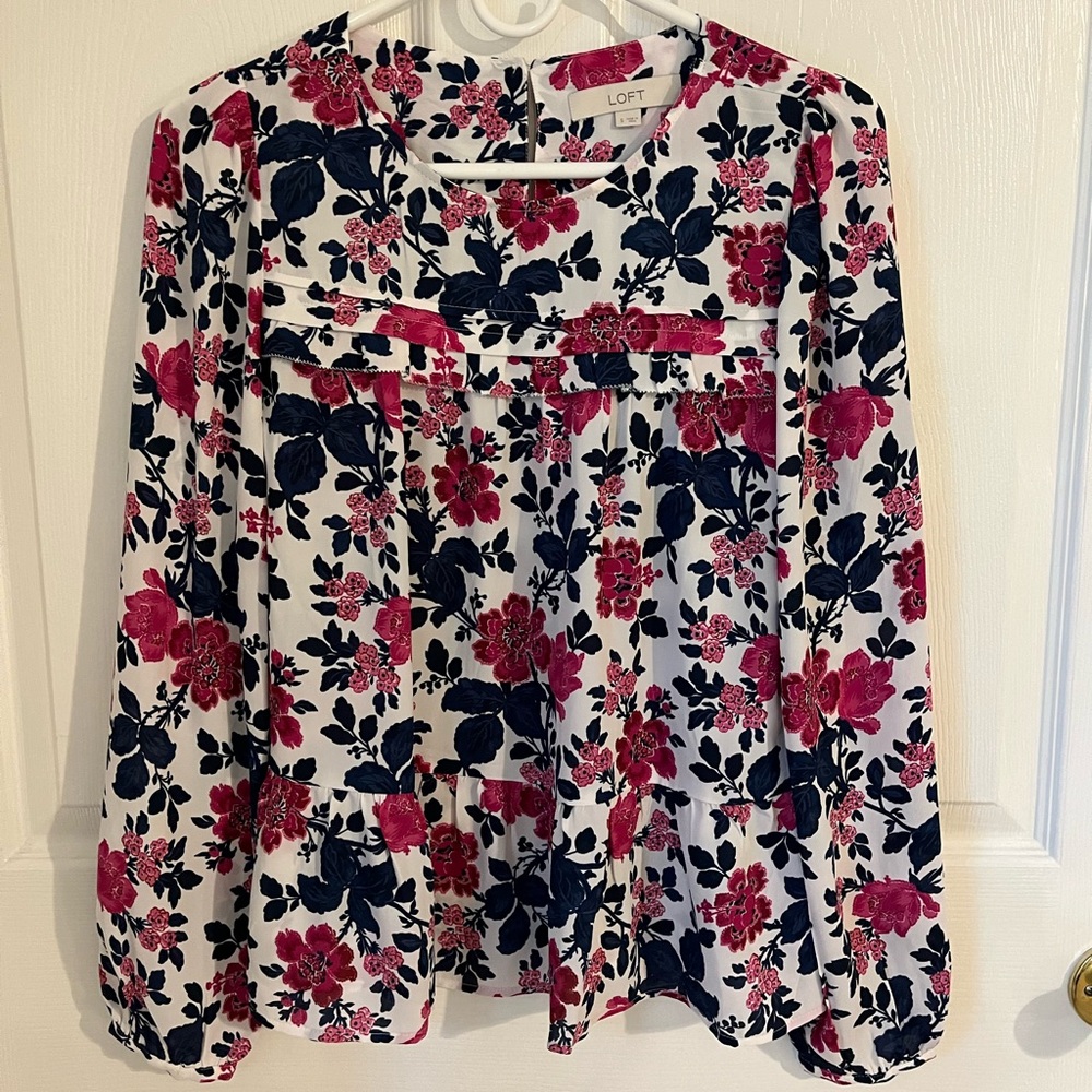 Loft floral peplum blouse